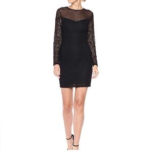 GUESS Long Sleeve Black Lace Dress Size 6